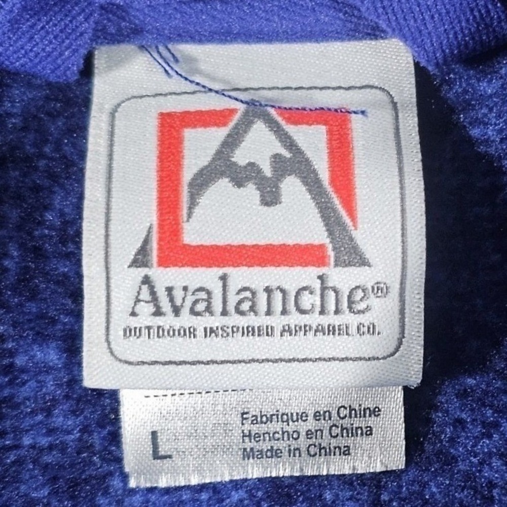 Avalanche Full Zip Sweater Jacket Womens Large Blue Marled Fleece Funnel Neck - Picture 2 of 15